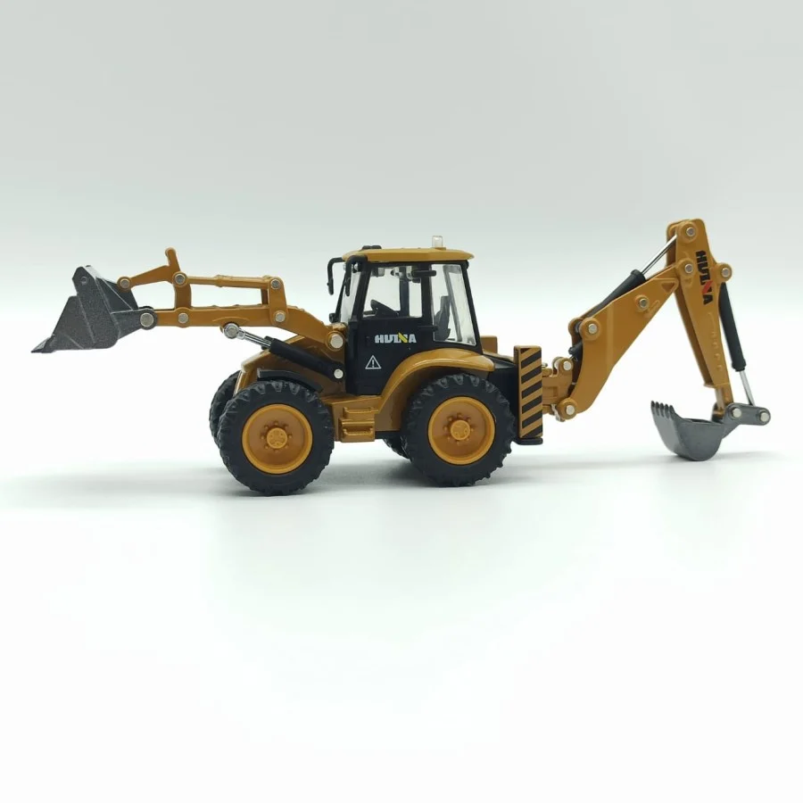 Huina 1704 Diecast Metal Back Hoe Loader | Koleksi Miniatur Alat