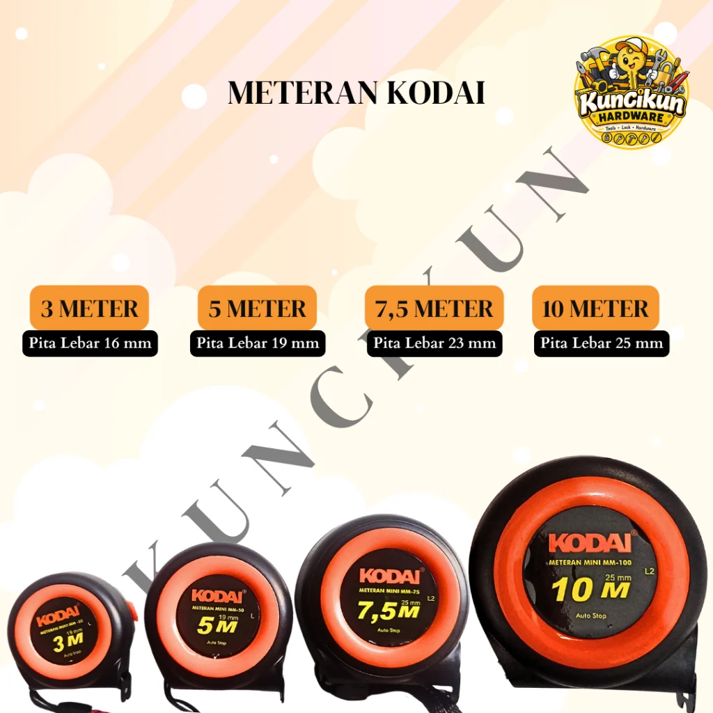 Meteran Mini Auto Lock KODAI | Solusi Praktis Pengukuran Kayu,